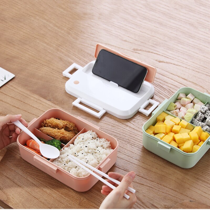 3 stuk Set Lunchbox Lekvrij Draagbare magnetron Voedsel Container Kantoor School Reizen Wandelen Kid Gezondheid Materiaal Bento doos