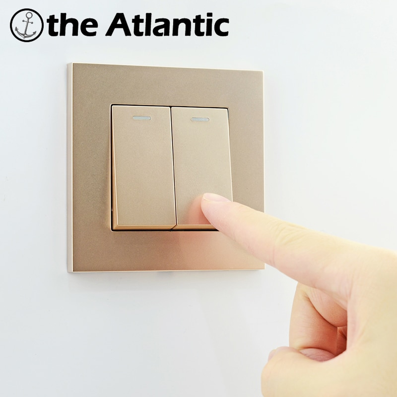 Atlectric 1 2 3 4 Gang ON/OFF EU FR Power Socket Button Power Switch 86 Type Dual Triple Quadruple Socket PC Panel With USB Port