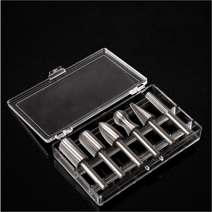 6 Pcs Rotary Rasp High Speed Steel Woodworking Tool Rasp Rotary Files Set 3mm/6mm Shank Diameter For Grinding Carving Head Tool