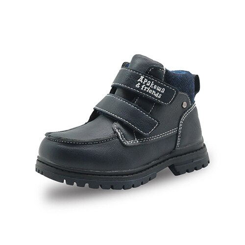 Apakowa Jongens Schoenen Lente Herfst Kinderen Mode Motorfiets Enkellaarsjes Voor Peuter Jongens Outdoor School Klittenband Martin Laarzen: Blue / 10