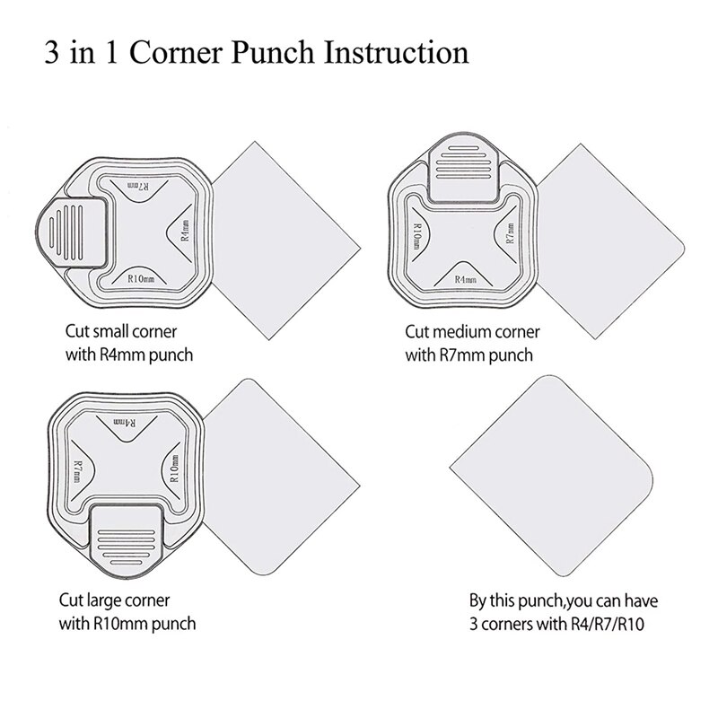 Corner Punch, 3 in 1 Craft Paper Corner Cutter for Paper Crafts, Laminate, Cardstock, Business Card