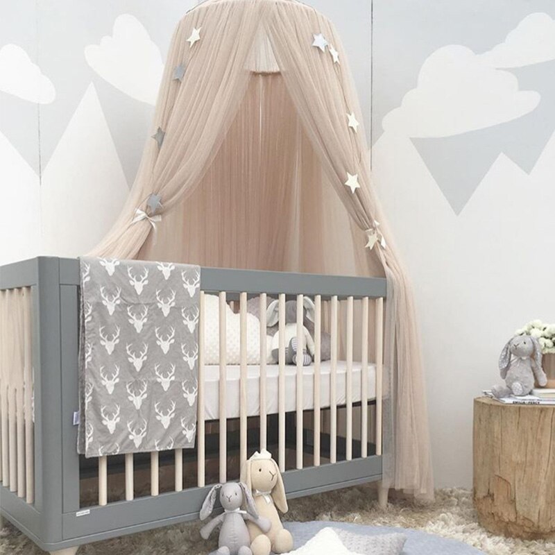 7 Kleuren Opknoping Kids Baby Beddengoed Dome Bed Canopy Katoen Klamboe Bedcover Gordijn Voor Baby Kids Lezen Spelen Thuis decor