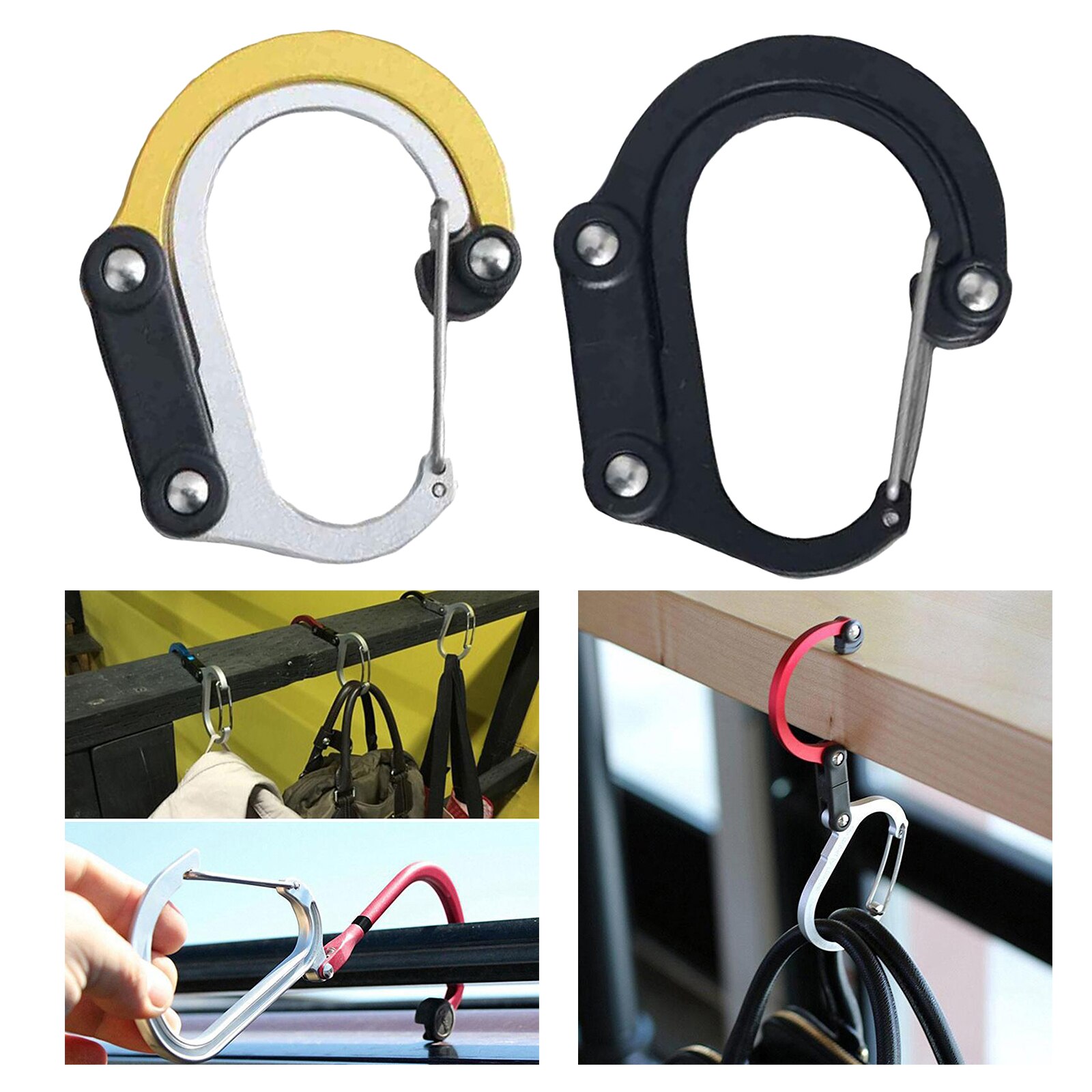 Deluxe Carabiner Clip and Hook for Travel Camping Backpack Outdoor Functional Carabiner Clip D-Ring Fast ing Buckle