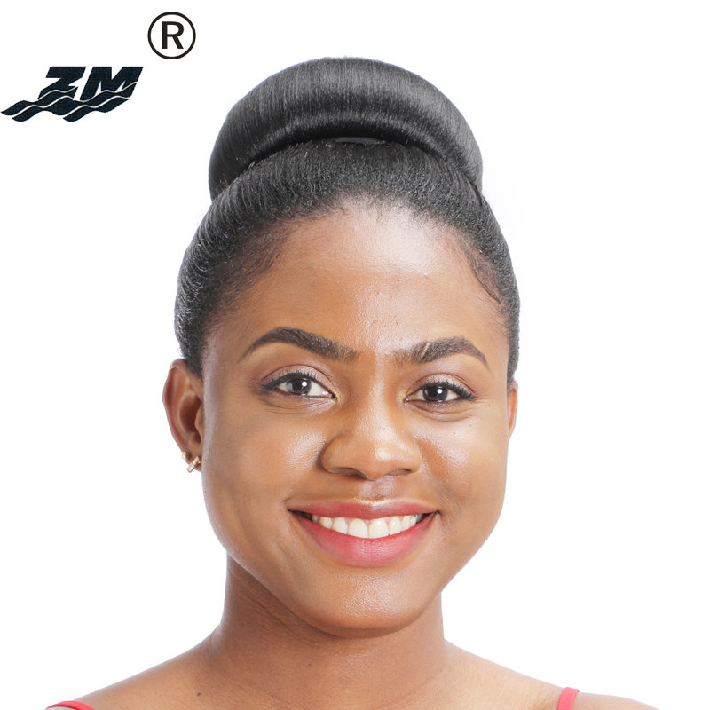 Zm accesorios para moño de pelo negro Donut sintético Chingon postizos de rodillo fibra de alta temperatura para la cabeza de las mujeres
