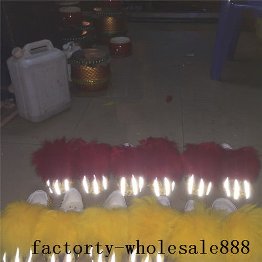 Chinese Folk Art Lion Dance Shoes Wool Southern Lion Luminous Shoes 1 Pair Adults Cosplay Handmade