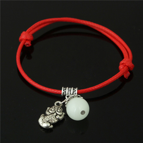Moda luminosa grânulo folha pingente pulseira homens trançado corda corrente casal o ano de nascimento pulseira para mulher estudante jóias: 15