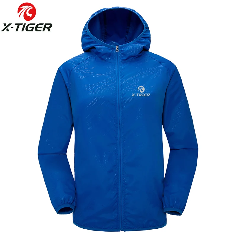 X-Tiger Haut Wanderjacke Männer Frauen Wasserdicht Schnell Trocknend Camping Windjacke Wandern Angeln Regenmantel draussen Anti UV Kleidung: 4XL / Blau
