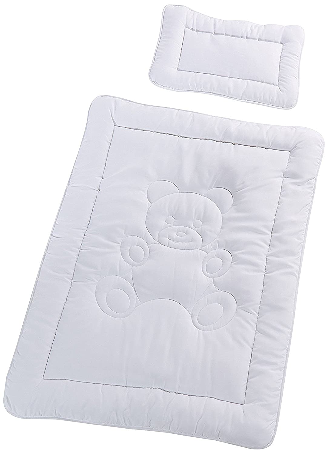Niedliche Kinderbett einstellen Decke 100x135 cm Mikrofaser Babydecke mit 1x Kissen 40x60 cm