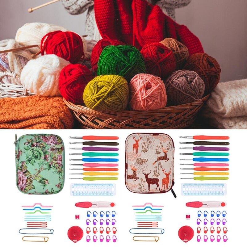45Pcs Ergonomische Haaknaald Naalden Set Met Storage Case Organizer Breien Accessoires Diy Hand Craft Breien Tools