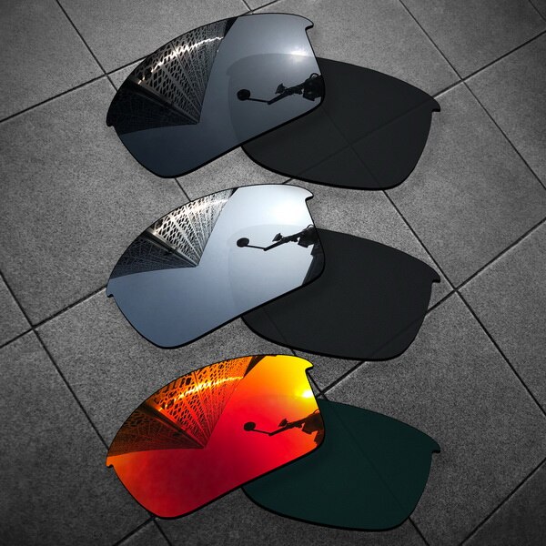 Vonxyz-lentes polarizadas de repuesto para gafas de sol, lentes de sol polarizadas con múltiples opciones, compatible con teléfono móvil, botella de roble Rocket: Black-Chrome-Ruby