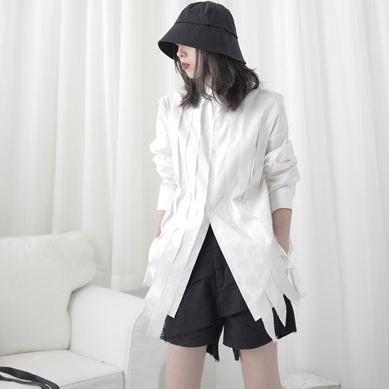 XITAO-Camiseta de costura Irregular de estilo oscuro, Tops y blusas de Color sólido de tendencia para mujer, ropa de Harajuku para mujeres de las mayas DMY4474