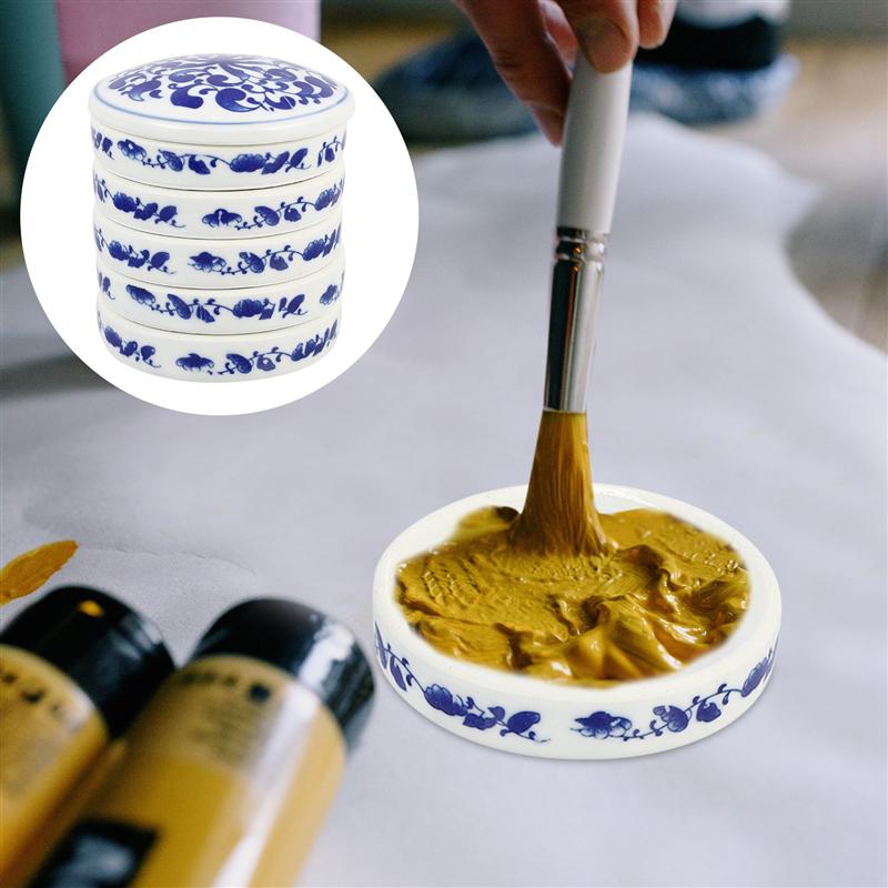 1 Set Ceramic Painting Pallets Color Mixing Board Pigment Trays Painting Plate