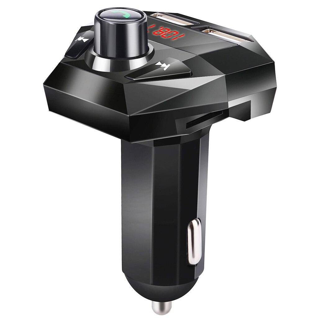 Kit de manos libres para coche, reproductor de MP3 LCD, transmisor FM con Bluetooth inalámbrico, carga USB, compatible con carga mientras escucha canciones,: Default Title