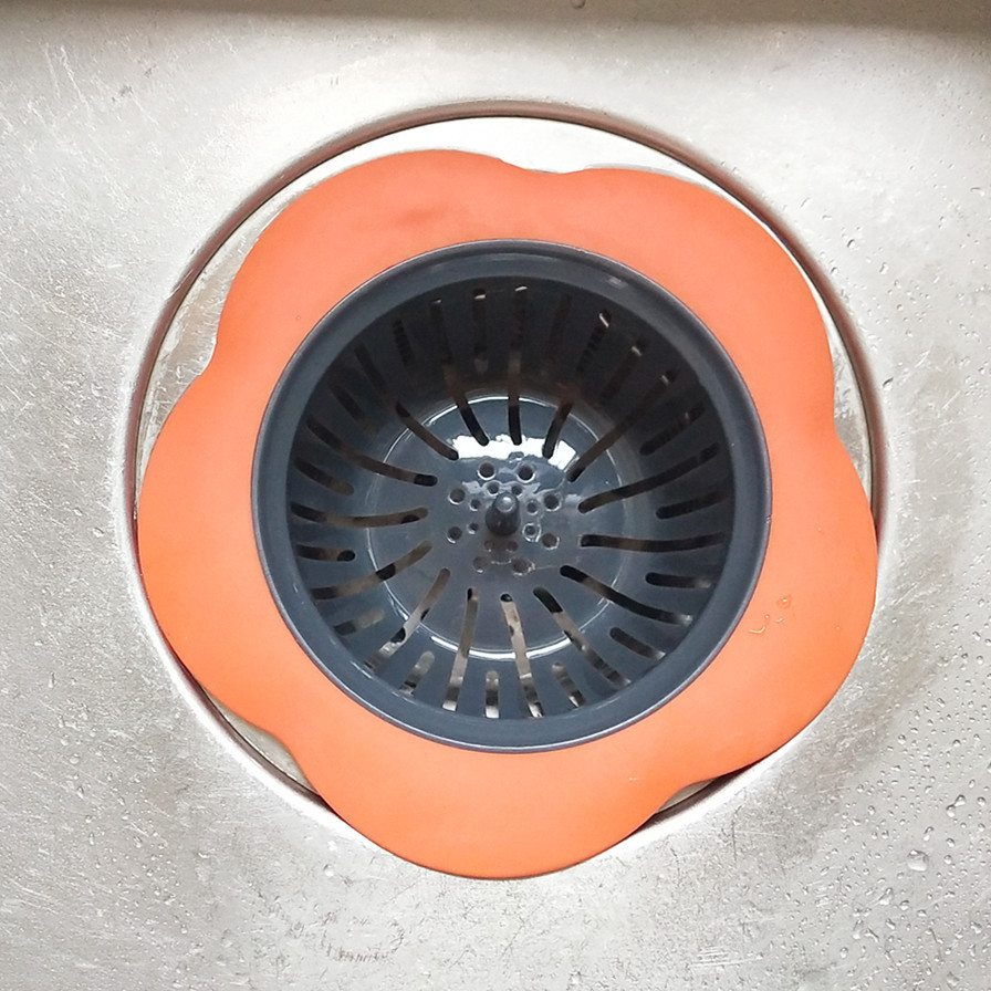 Keuken Mesh Gootsteen Afvoer Siliconen Zeef Bloemvorm Badkamer Afvoer Haarfilter Fijn Gat Afvoer Val Afval Scherm: nikkel