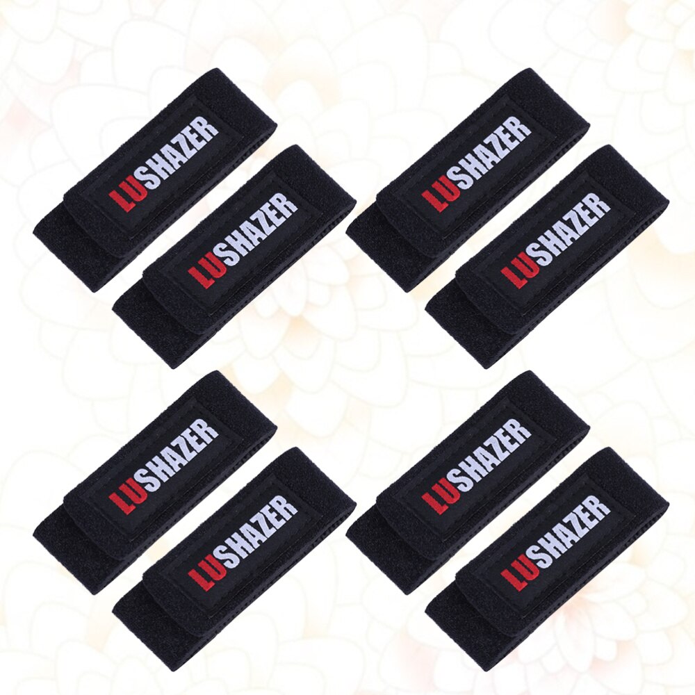 8pcs Fishing Rod Wrap Bundle Elastic Fishing Rod Fastening Strap Belts Rod Tie Fish Tackle for Fishing Outdoor Outside (Black)