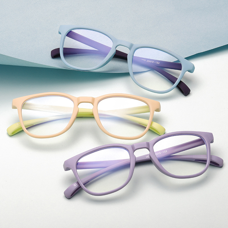 Simvey Silicone Kids Anti Blue Light Glasses Classic Boy Girls Square Computer Glasses Anti Eye Strain Headache Gaming Glasses
