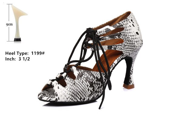 Latin tanzen schuhe für frauen medium high heels satin weichen sohlen für ballsaal tanzen rumba cha-cha schuhe für frauen: Black and white9cm