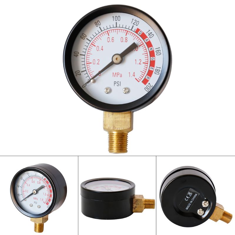 0-200 PSI Pressure Gauge Air Gauge for Air Tank 1/8&quot; NPT Bottom Mount 0-1.4 Mpa