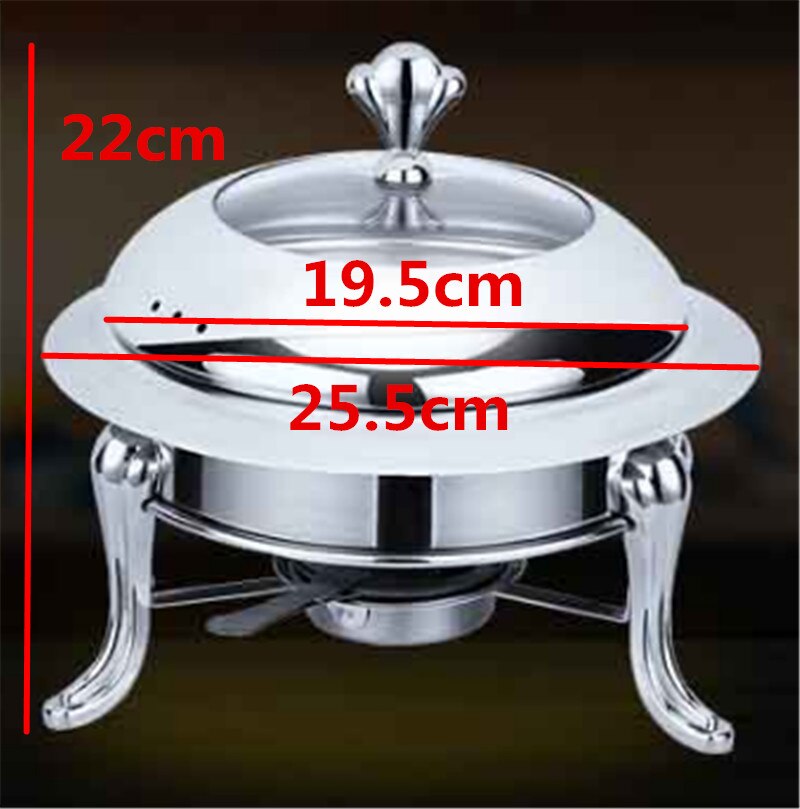 Golden stainless steel alcohol stove household commercial Removable small chafing dish solid fuel boiler small cooking pots: Silver 20cm