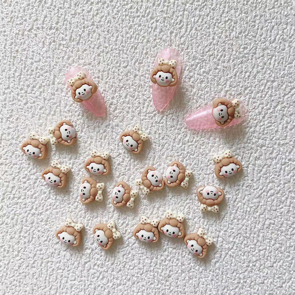 10 stks Cartoon Bunny Nail Art Charm 3D Snoep Kleur Hars Cartoon Dier Lollipop Nageldecoratie Korea Kawaii Nagelaccessoires