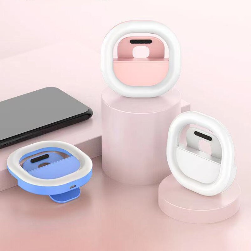 Rechargeable Fill Light Mobile Phone LED Selfie Fill Light Square Live Lamp Clip-on Selfie Lamp For iPhone 13 Xiaomi 11 Google