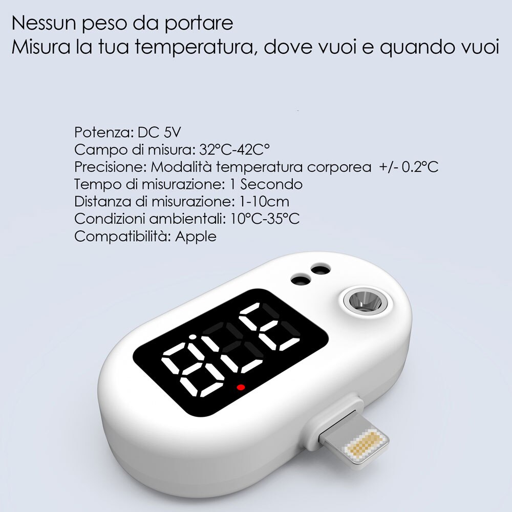 Misuratore Della Temperatura Corporea Een Infrarossi Compatibile Per Giunto Iphone