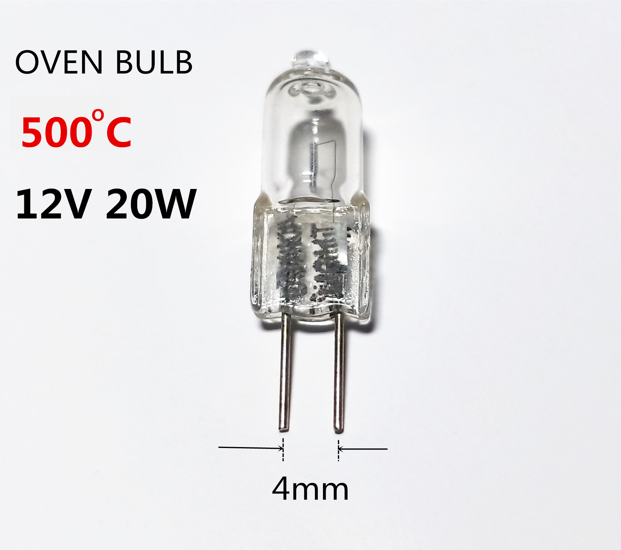 Bombilla de horno G4 de 12V, Pin de horno, 12v, 20w, 2 uds.