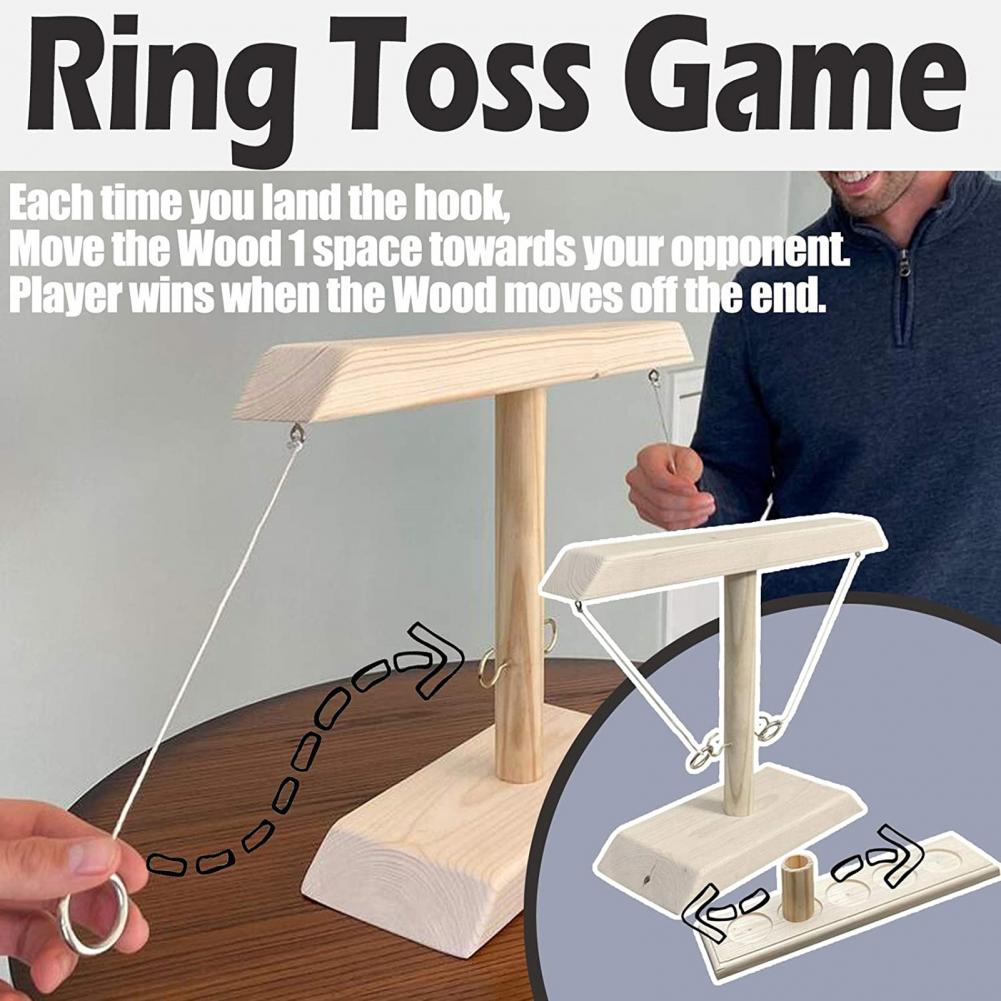 1 einstellen Dringking Spiele Stütze Kreative Handarbeit Aus Holz schnelllebigen Interaktive Ring Werfen Spielzeug für Hause