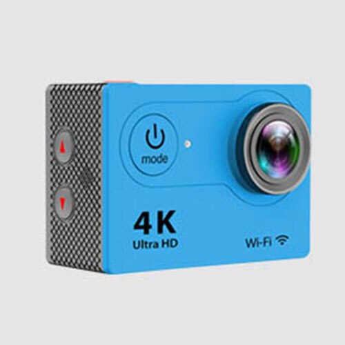 H12 wifi action kamera 4k sport kamera undervands kamera vandtæt fuld hd ror kamera til cykling dykning udendørs kamera: Blå