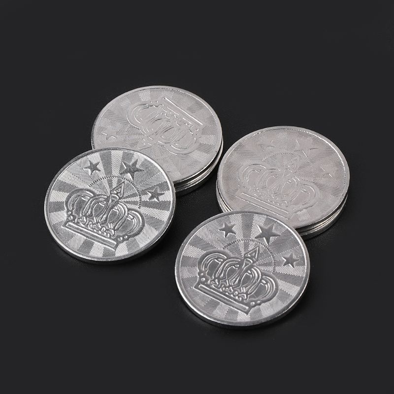 10 Stuks 25*2Mm Game Token Rvs Arcade Game Coin Pentagram Crown Tokens