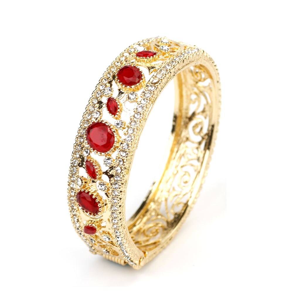 Simulation Schmuck Türkische Frauen Armreifen Blume Manschette Harz Armbänder Arabischen Ethnische Antike Pulseiras Feminino Damen Lieblings: 1571rot