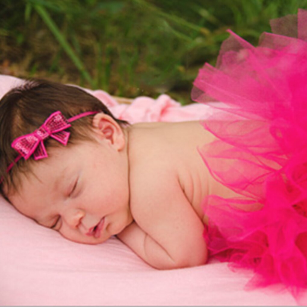 Bébé -né photographie accessoires accessoires bébé Tutu jupe à la main bébé arc-en-ciel Tutu jupe Fotografia bébé Photo accessoires: 10 rose