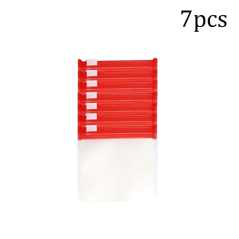 7 Uds. Bolsas para pastillas, juego de bolsas para pastillas reutilizables con cremallera, organizador de medicamentos autosellado de 7 colores, bolsas para medicamentos translúcidas Trave: Rojo