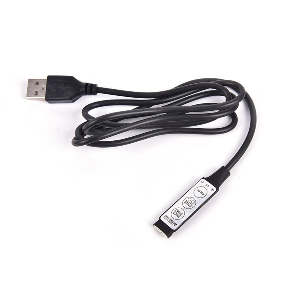 Controlador RGB hembra USB con conector de 4 pines, regulador Led DC5V con 3 teclas para tira de luces Led USB de 5V RGB, 19 Modos Dinámicos