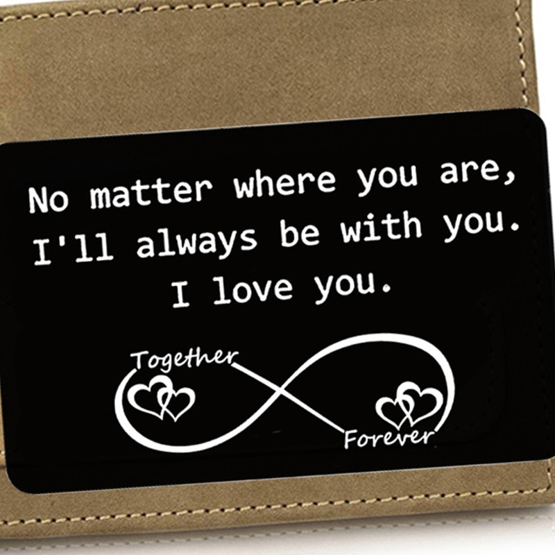 Love Note Boyfriend Engraved Wallet Cards Inserts Anniversary Party Favors Valentines for Husband Men Year