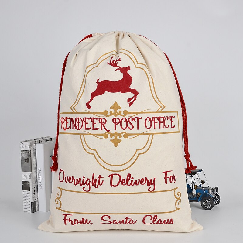 Bolsa de de Navidad, cordón de saco de Santa Claus, bolsa de algodón para almacenamiento de dulces, grande, Reino Unido