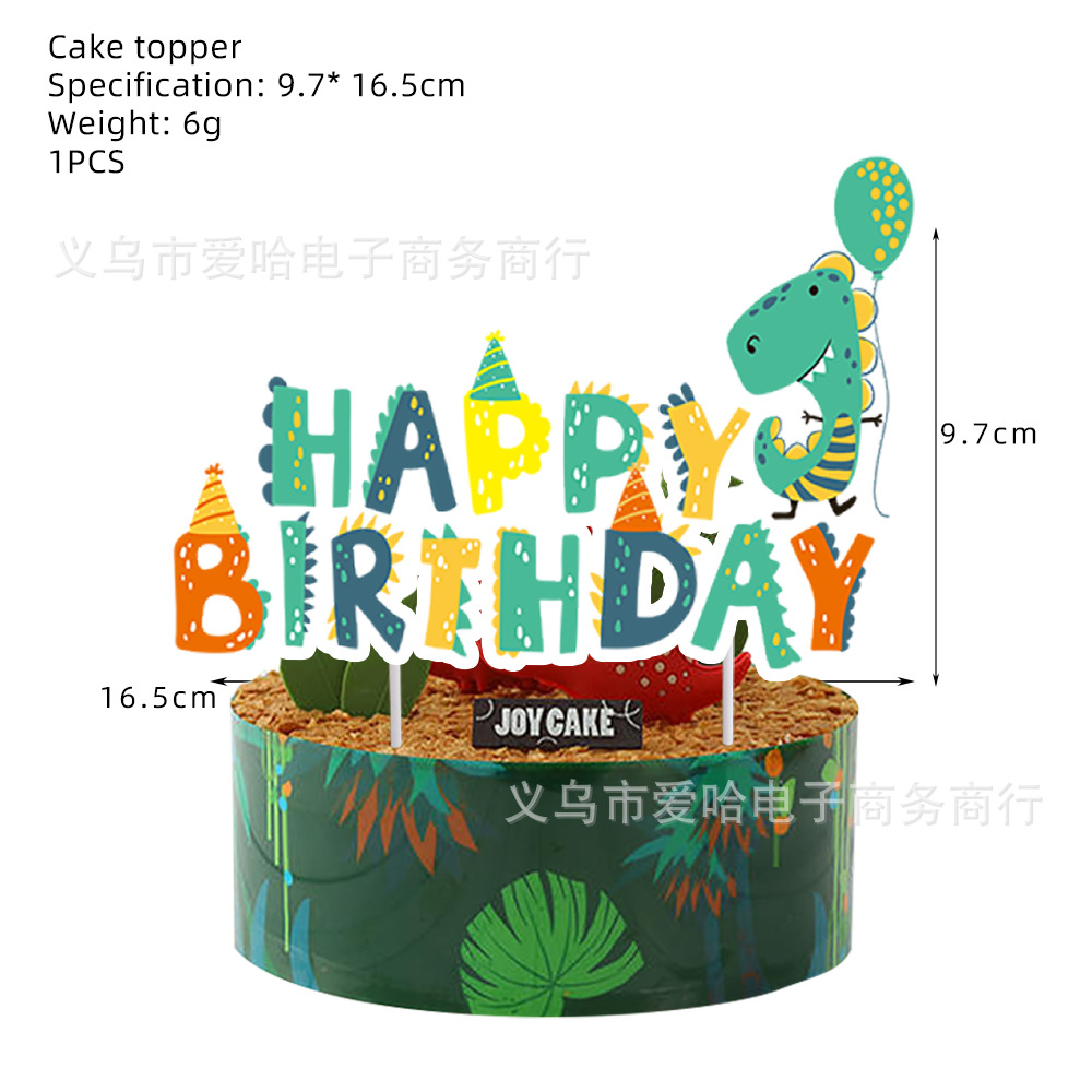 Cute Cartoon Dinosaur Cake Topper Dino Roar One 1st Birthday Dinosaur Cake Decor Jungle Safari Kids Jurassic World Supplies: Chocolate