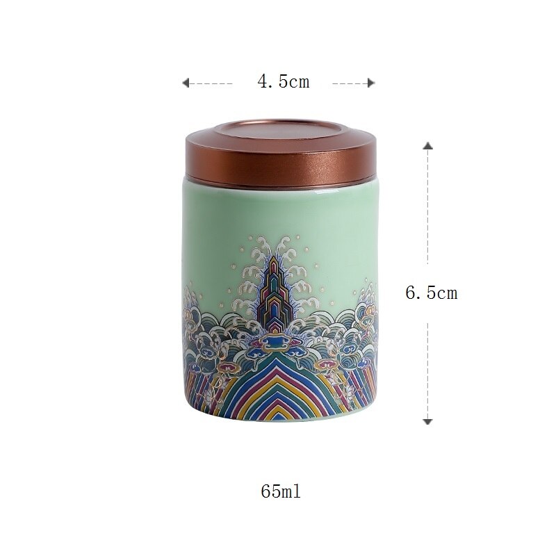 Travel Portable Chinese Retro Porcelain Small Tea Caddy Canister Sealed Ceramic Jar Tea Storage Box Container: 1