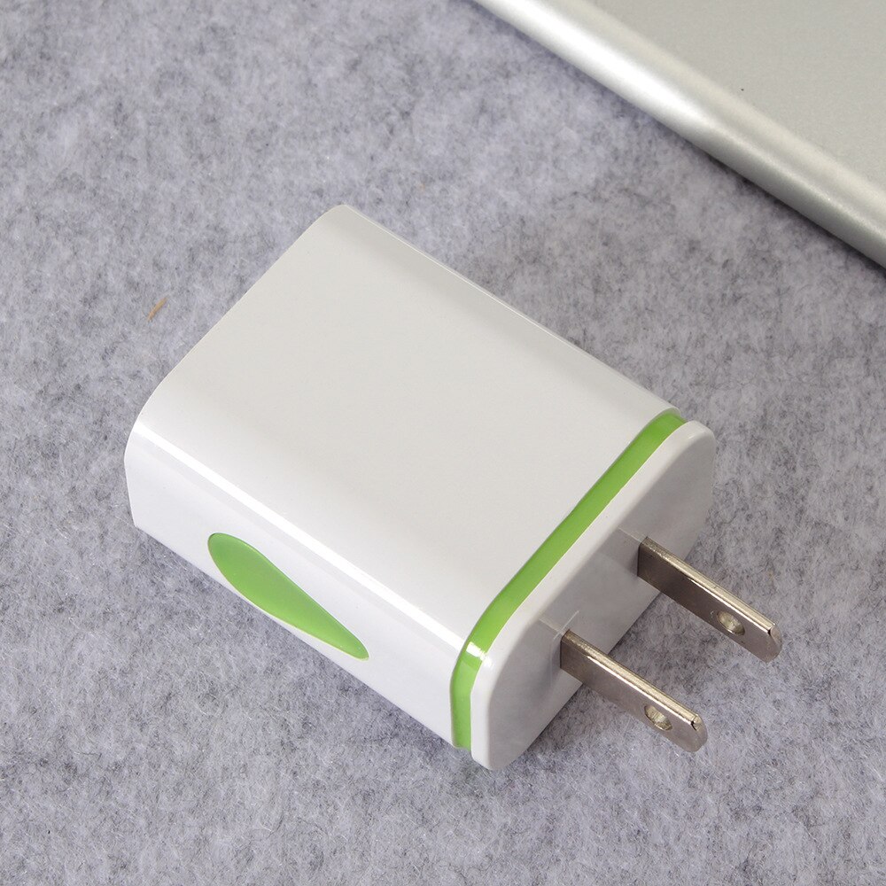 1pc 2 USB Universal Multi Water LED Light For Xiaomi Samsung Iphone Fast Charger Smart Mobile Phone EU/US Plug Charging: Green / US