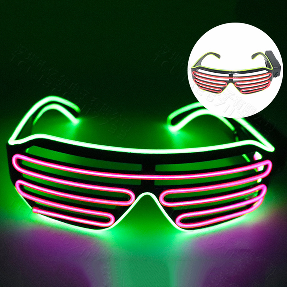 Lunettes rave néon à obturateur clignotant à LED, lueur dans l'obscurité, nuances, Noël, fête d'Halloween