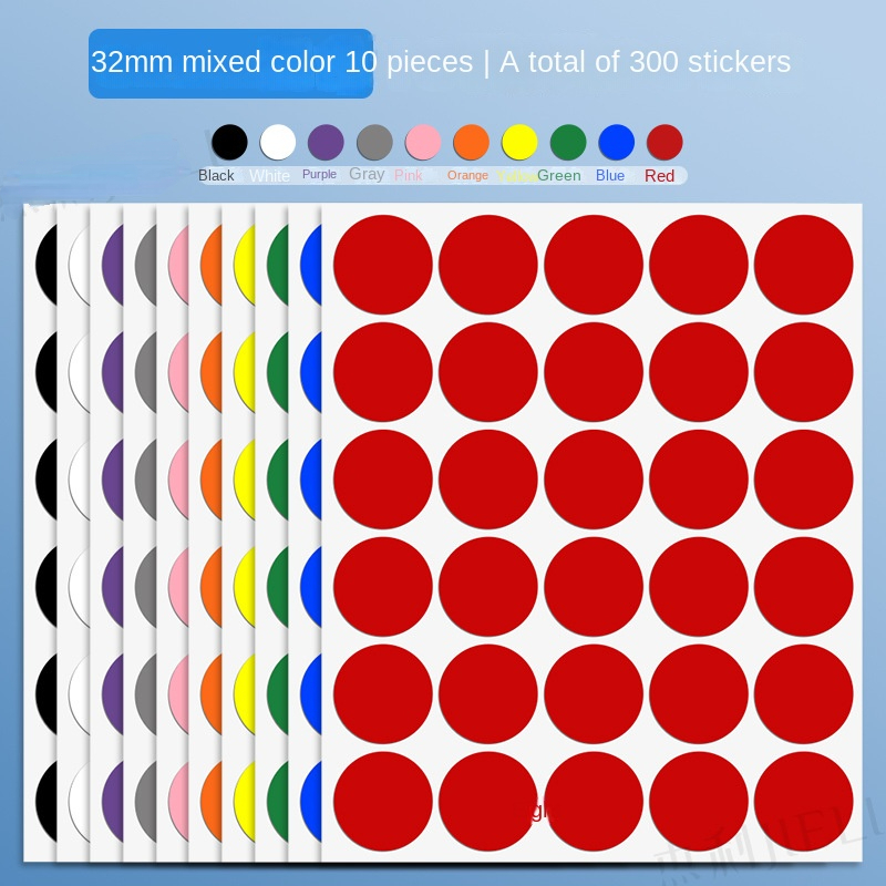 10 Sheet Colored Dot Stickers Round Color Coding Labels Polka Circle Dot Label Sticker for Office,Classroom Party Decoration: Light Grey