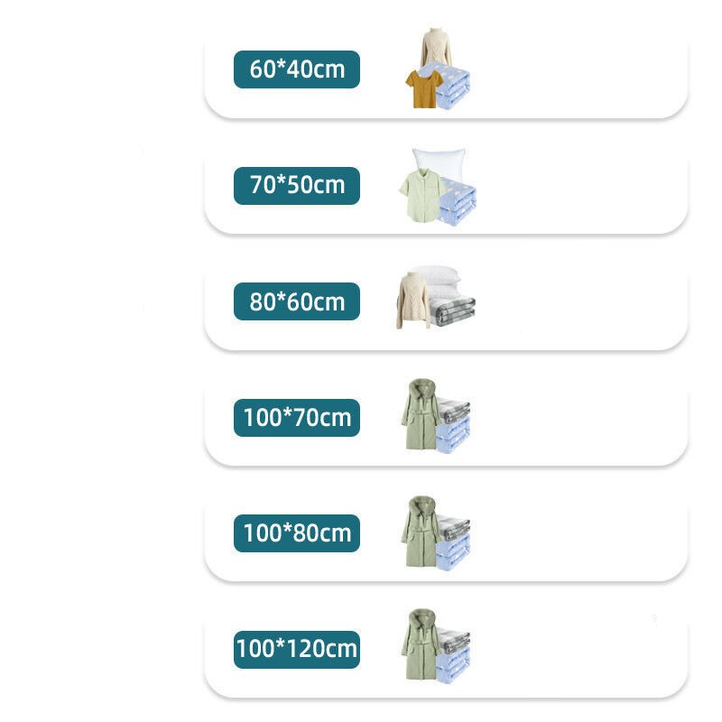 Thickened Vacuum Bag Clothing Storage Bag With Valve White Border Folding Compression Storage Bag Travel Seal Bag (White)