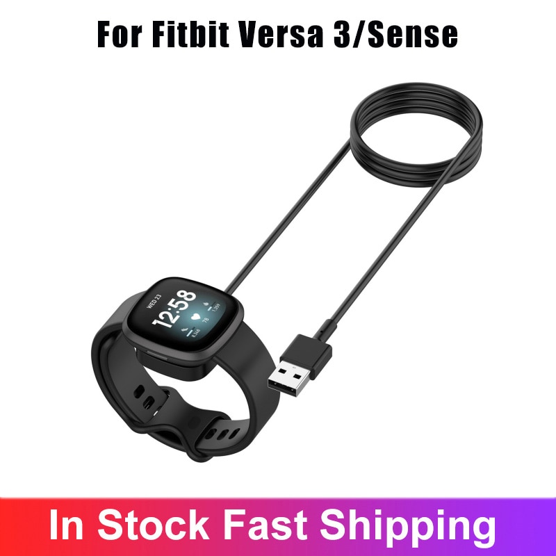1m Charging Dock For Fitbit Versa 3/Fitbit Sense Smart Watch Charger Dock Adapter USB Charging Data Cable Smart Watch Accessory