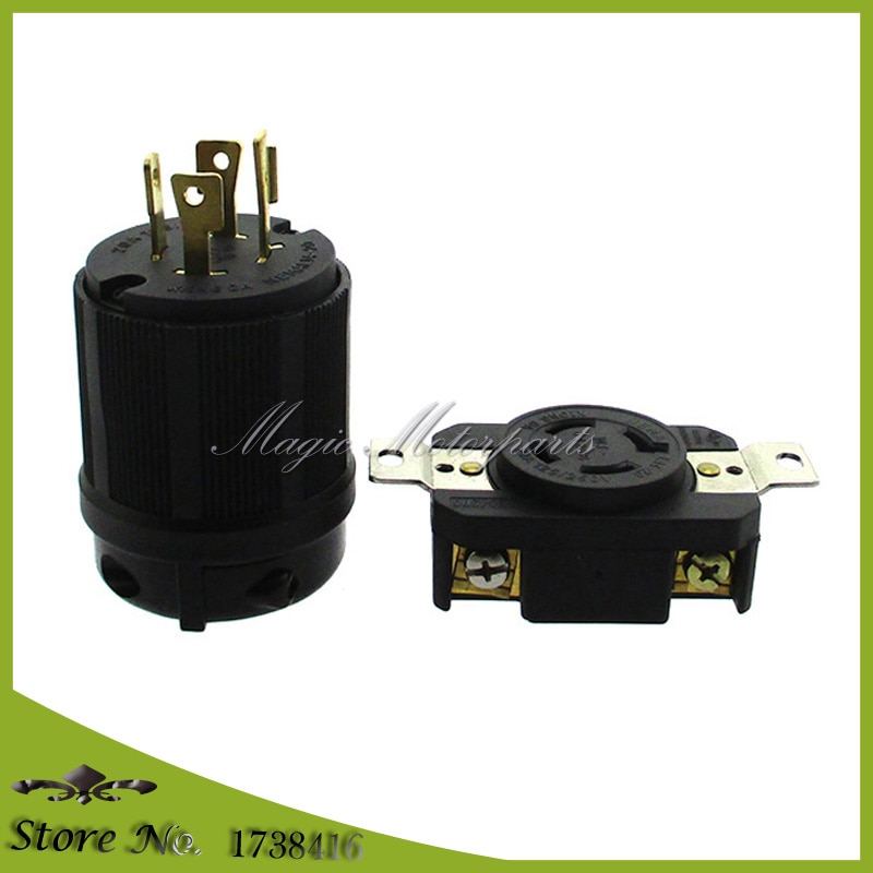 Generator Receptacle Twist Lock 20A 20AMP 125/250V NEMA L14-20R &amp; L14-20P 4 Prong Locking Plug 20A 125/250V UL Approval