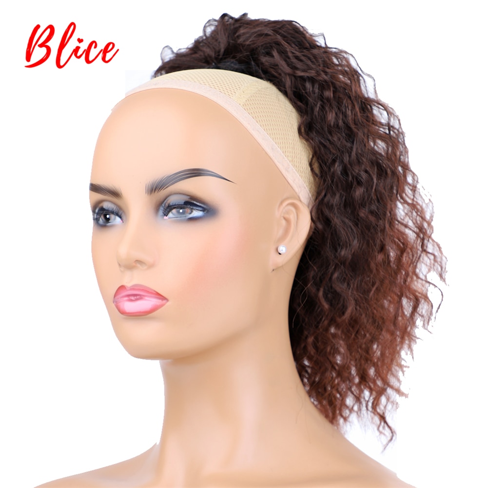 Blice 14 &quot;Trekkoord Mix Kleur 2/33 Hittebestendige Synthetische Hair Extensions Kinky Krullend Haar Met Twee Plastic Kam Paardenstaart
