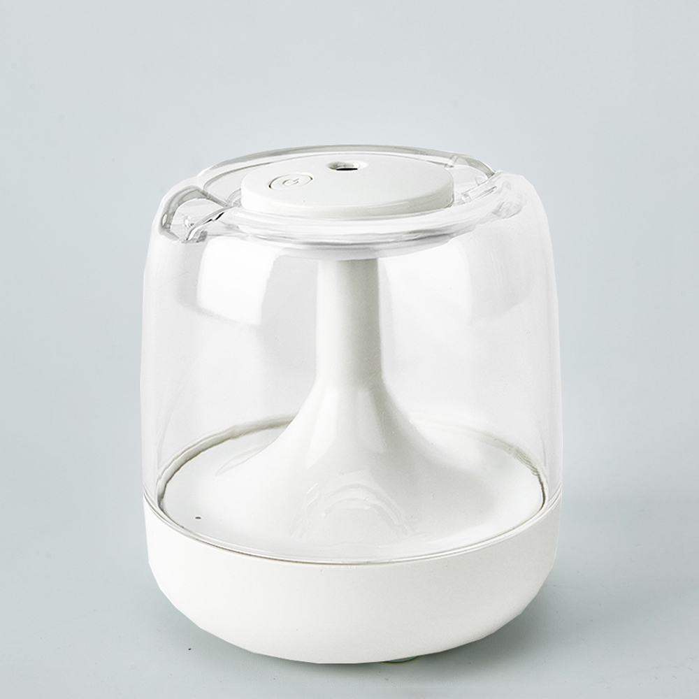 Luchtbevochtiger Leuke Ultrasone Kleurrijke Nachtlampje Mini Luchtbevochtiger Diffuser Transparante Draagbare Thuis Slaapkamer Geurverspreider: WHITE