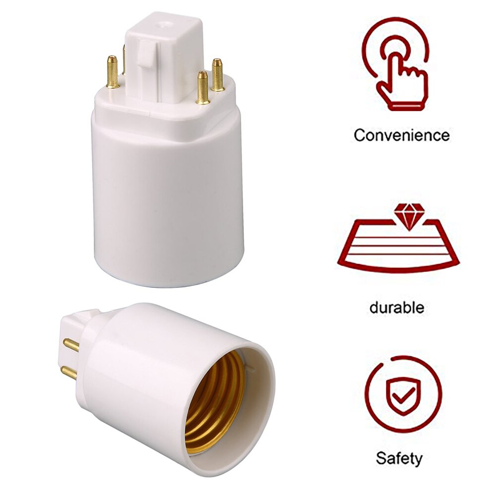 LED Light Lamp Adapter Fireproof Plastic Converter GX24Q-E27 Adapter Conversion Socket Light Bulb Adapter