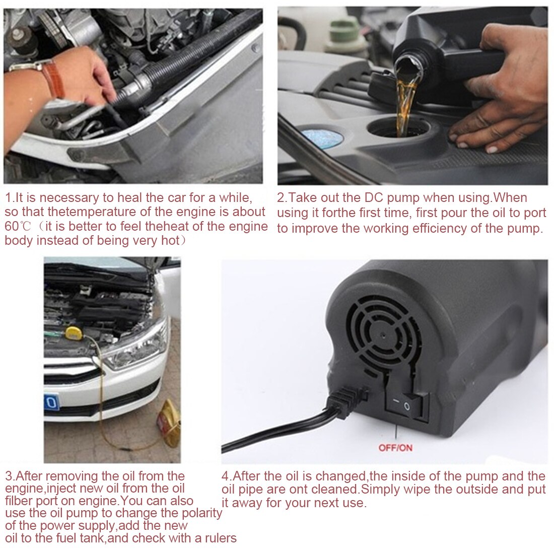 Electric Oil Pump 24V Or 12V Oil/Diesel Fluid Sump Extractor Scavenge Exchange Fuel Transfer Suction Pump Boat Motorbike