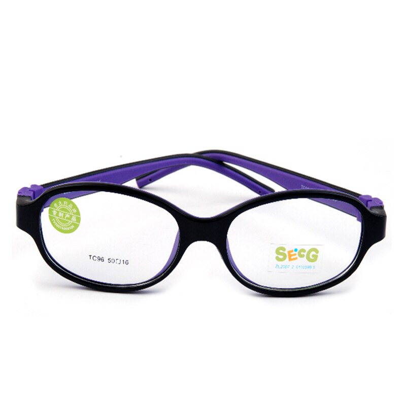 SECG-gafas desmontables para niños, montura sólida de silicona suave y Flexible, bonitas gafas redondas ovaladas para Miopía