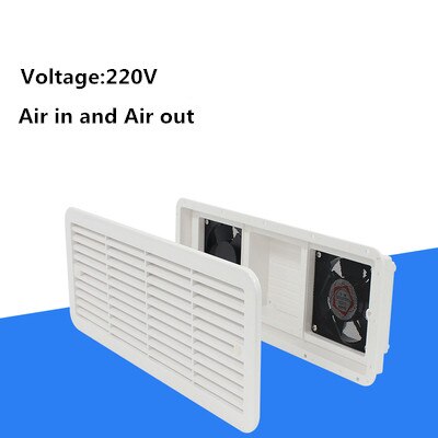 Tovejsstrøm luft ind og ud ventilator rv side luft ventilation trailer campingvogn ventilator blæser lav støj og stærk vind blæser blæser 12v 220v: 220v -vejs ventilator